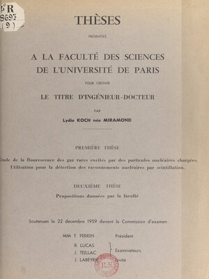 cover image of Étude de la fluorescence des gaz rares excités par des particules nucléaires chargées. Utilisation pour la détection des rayonnements nucléaires par scintillation